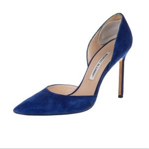 Manolo Blahnik Suede D’Orsay Pumps